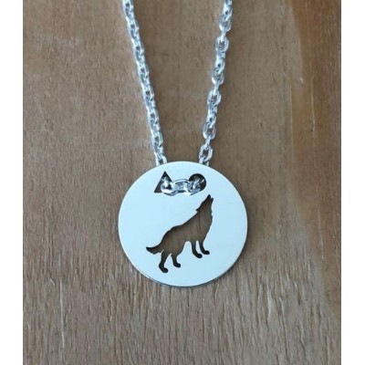 Collier femme argent, créateur CabaneTchanque, Pendentif Loup